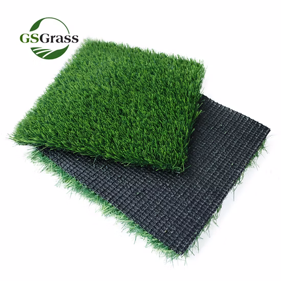Herbe artificielle de paysage de faux gazon synthétique de regard naturel de quatre couleurs
